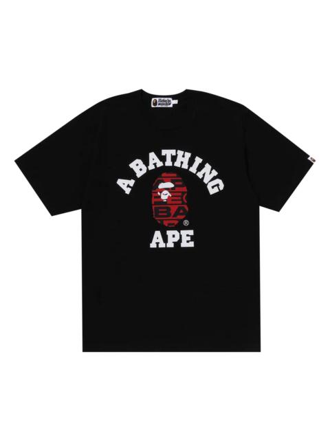 BAPE Lux Sport Pattern College Tee 'Black'