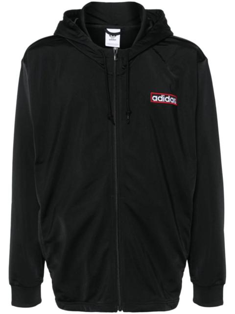 adidas logo-embroidered zipped hoodie