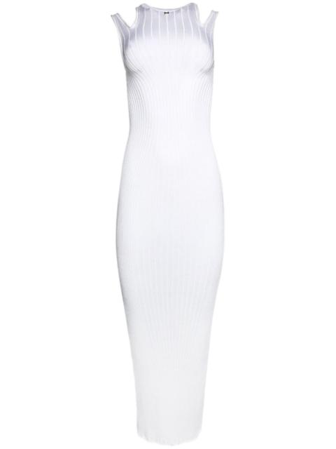 MUGLER plaque detail maxi knitted dress