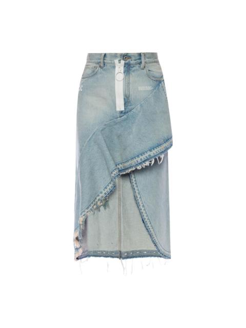 Off-White (WMNS) Off-White Asymmetric Denim Skirt 'Blue' OWYF001R197740618601