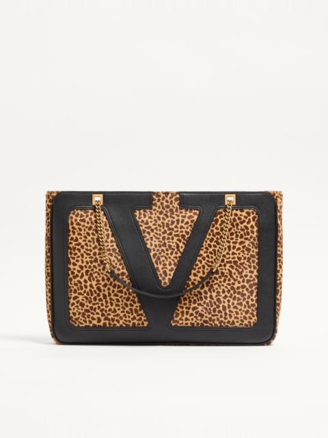 Valentino VALENTINO GARAVANI VIVA SUPERSTAR MEDIUM SHOPPING BAG IN CALFSKIN WITH PONY EFFECT