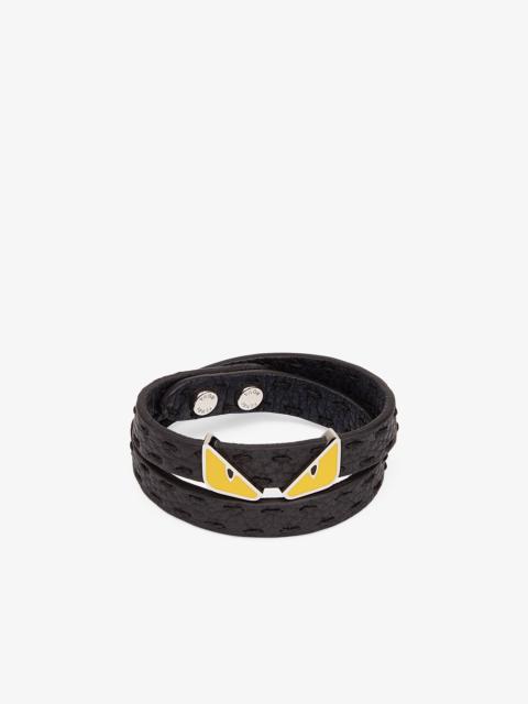 FENDI Black and blue leather bracelet