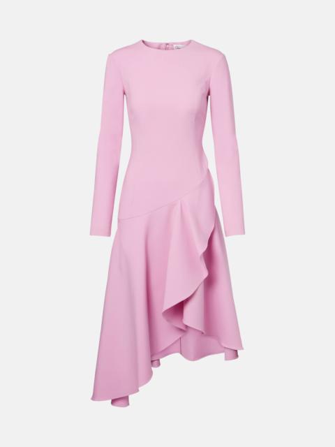 Oscar de la Renta Asymmetric wool-blend cocktail dress