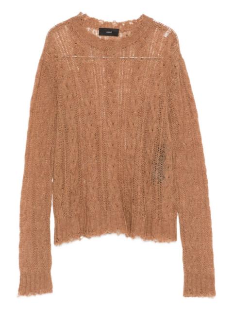 Alanui cable-knit frayed sweater