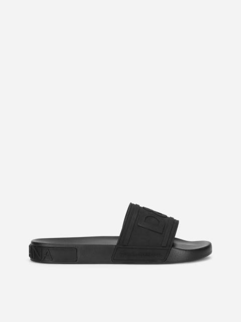 Dolce & Gabbana Rubber beachwear sliders with D&G logo