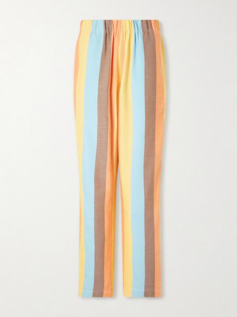 MARRAKSHI LIFE The Palazzo Striped Cotton-blend Straight-leg Pants