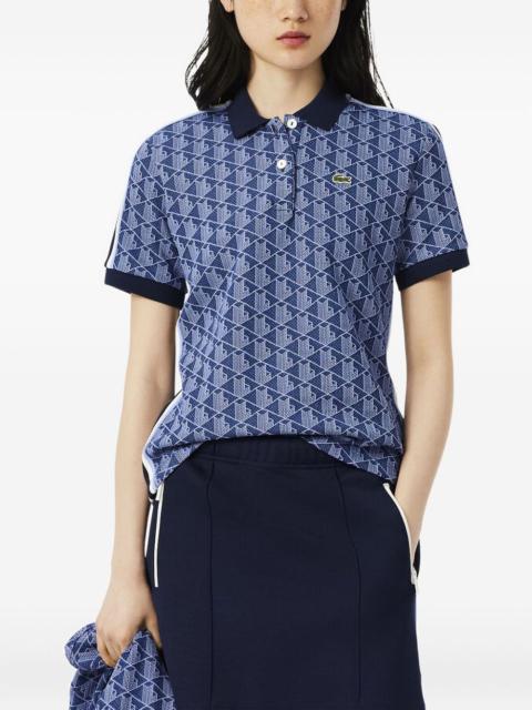 LACOSTE monogram-jacquard polo shirt