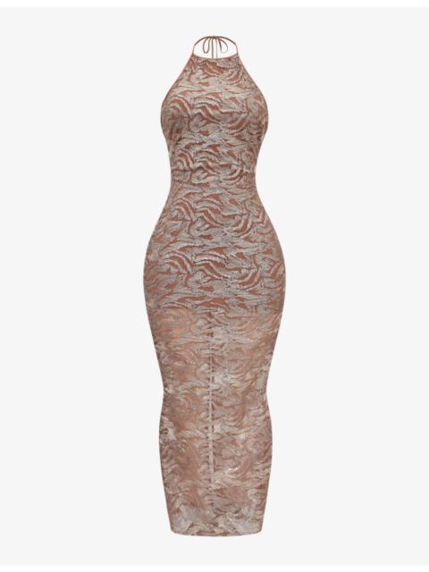 House of CB Giada sequin-embroidered woven maxi dress