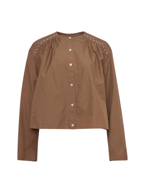 3.1 Phillip Lim Gathered Poplin Studded Blouse