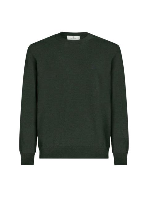 Pegaso-embroidered wool jumper