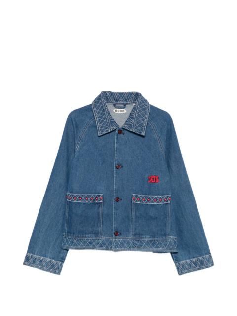 BODE embroidered denim jacket