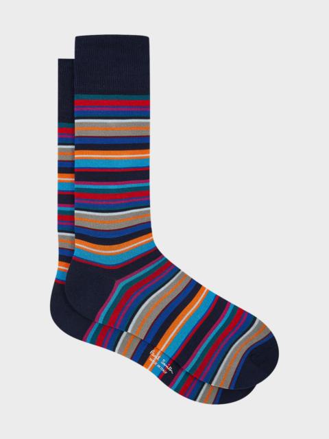 Paul Smith Men's Munich Signature Stripe Crew Socks