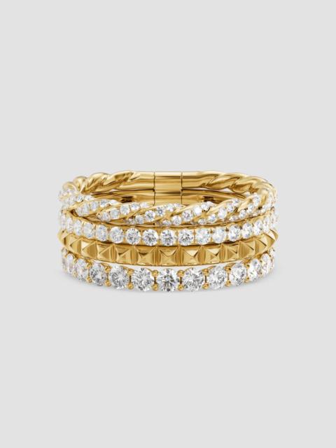 DAVID YURMAN Women's Petite Pave Four Row Pyramid Ring in 18K Yellow Gold - Gold