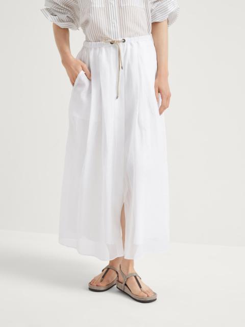 Brunello Cucinelli Cotton organza track skirt with monili