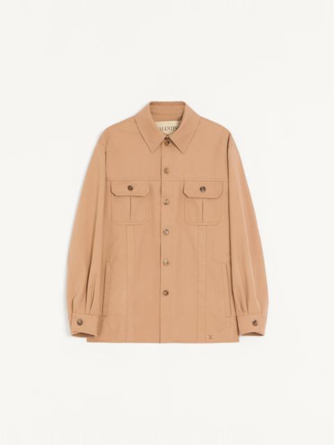 Valentino VALENTINO COTTON GABARDINE SHIRT JACKET WITH VLOGO