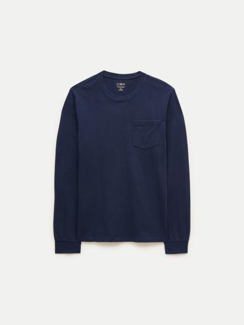 J.CREW Long-sleeve vintage-wash cotton pocket T-shirt