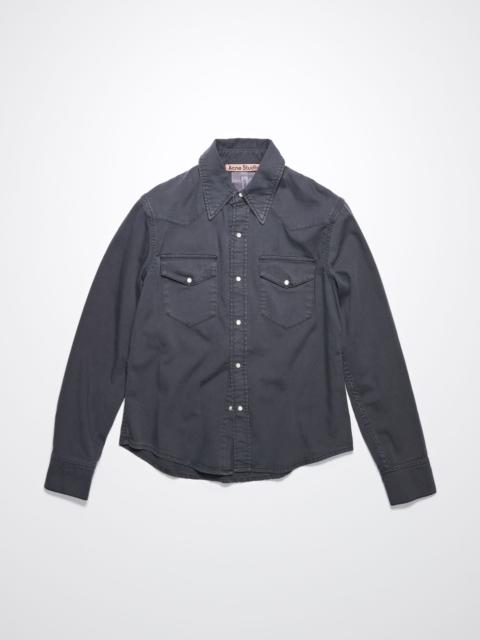 Denim button-up shirt - Dark grey