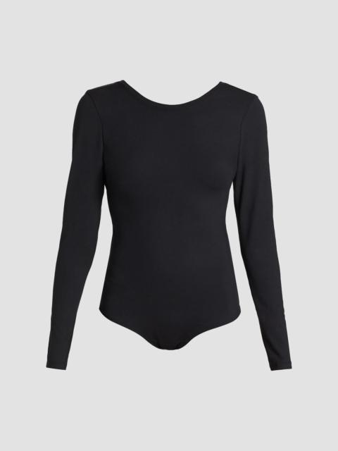 SPANX Women's Long Sleeve Scoop Bodysuit - Classic Black