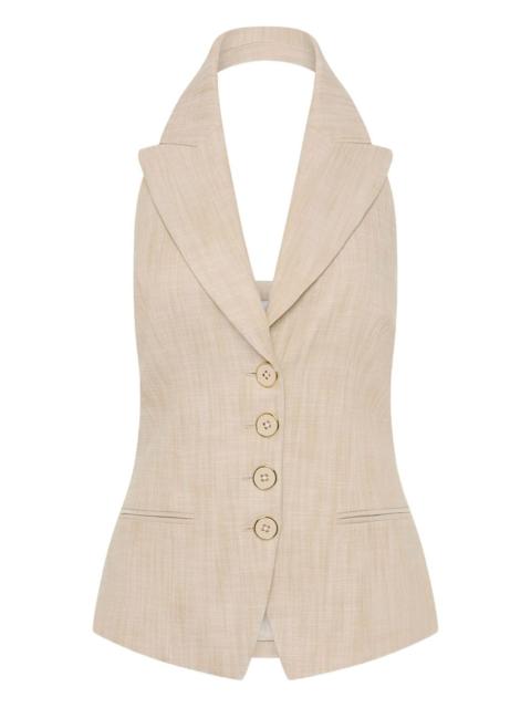REBECCA VALLANCE Andy halterneck buttoned vest