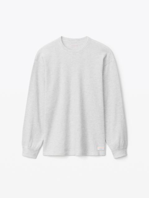 Alexander Wang UNISEX LONG SLEEVE IN COTTON WAFFLE THERMAL