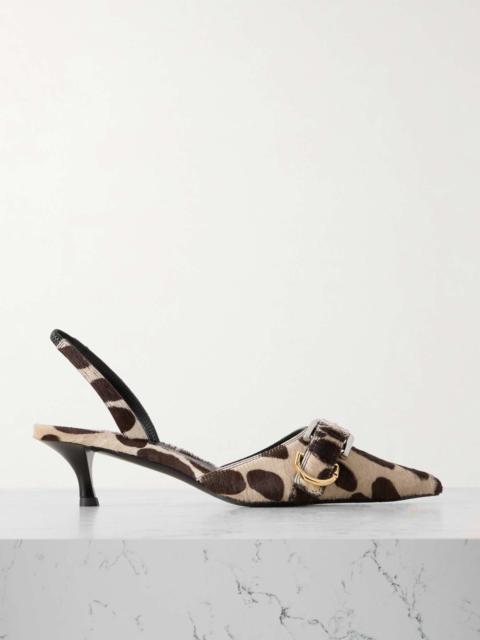 Givenchy Voyou buckled printed calf hair slingback pumps Beige