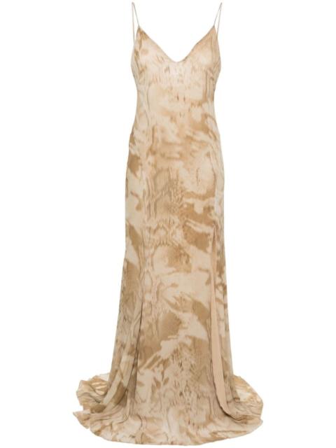 Blumarine tie-dye crepe maxi dress