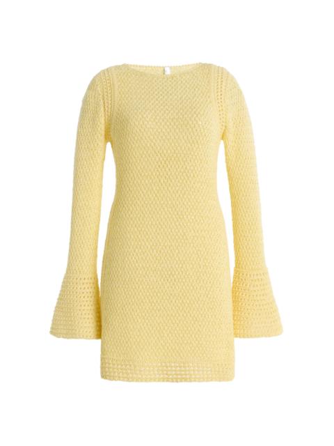 SIGNIFICANT OTHER Exclusive Oakleigh Crocheted Cotton-Blend Mini Dress yellow
