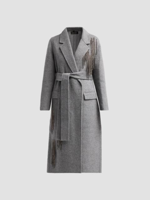 KOBI HALPERIN Women's Sydni Embellished Fringe Coat - Grey