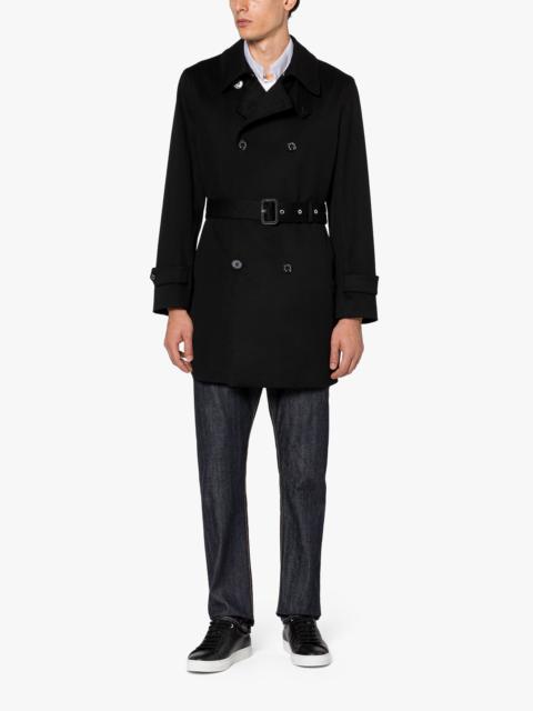 FETLAR BLACK RAIN SYSTEM WOOL SHORT TRENCH COAT