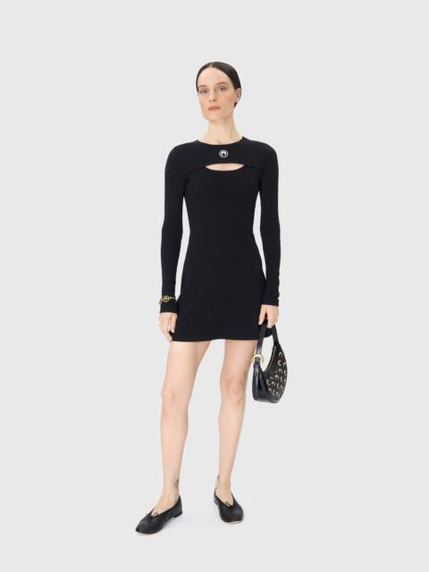 Marine Serre Moon Logo Ribbed Jersey Mini Dress