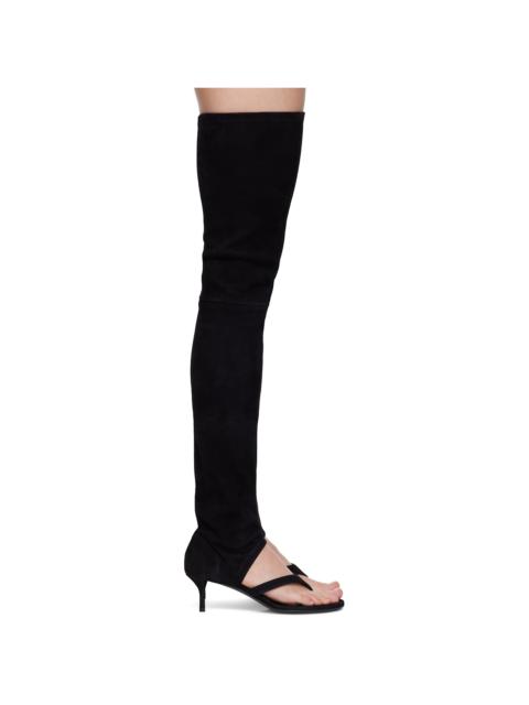 Alaïa Black Stretch Suede 55 Tall Boots