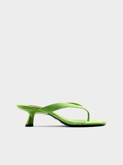 SIMONMILLER Suede Beep Thong In Matcha