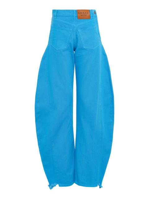 A.W.A.K.E. MODE Cotton Mirror Jeans with Side Inserts blue