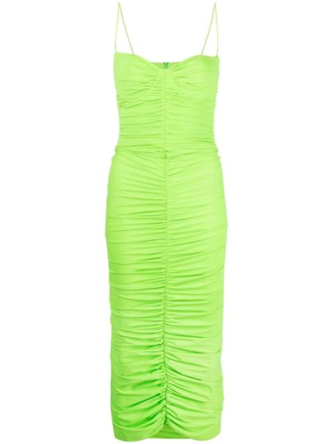 ALEX PERRY ruched midi dress