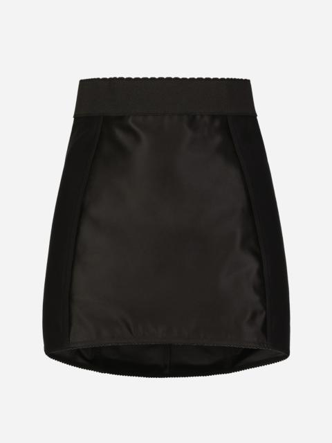 Dolce & Gabbana Marquisette and lace miniskirt with corset details