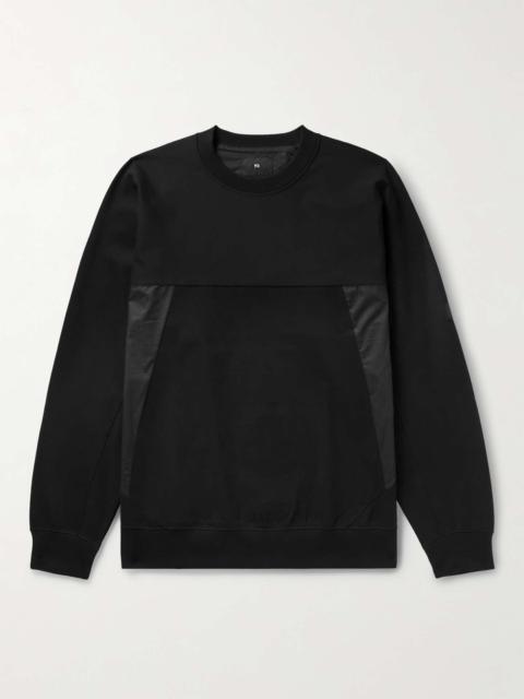 Y-3 Panelled Organic Cotton-Blend Jersey and Ripstop Sweatshirt