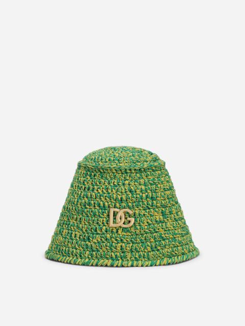 Dolce & Gabbana Crochet bucket hat with DG logo