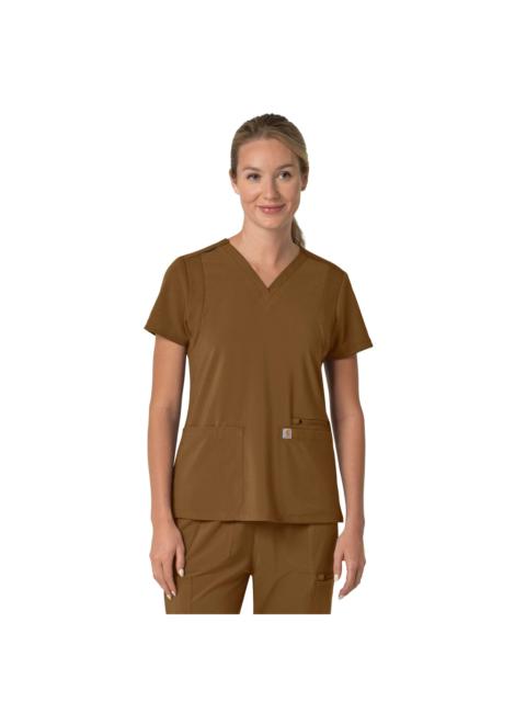 Carhartt Women's Force Cross-Flex Flex Panel V-Neck Scrub Top