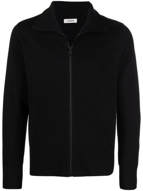 Sandro high-neck zip-up cardigan