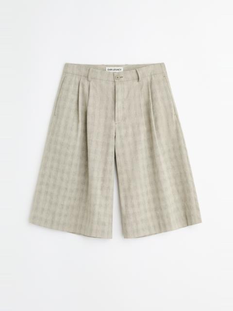 Our Legacy Split Shorts Sage Trail Check Dryline Weave