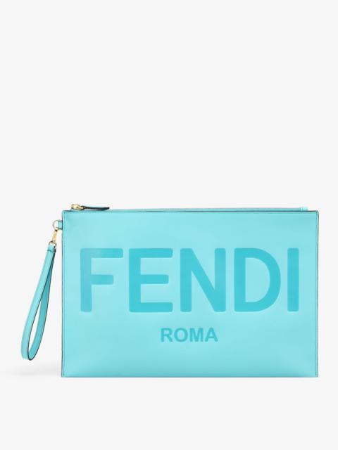 FENDI Turquoise leather pouch