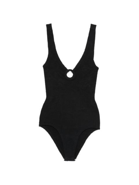 Hunza G ring textured swimsuit