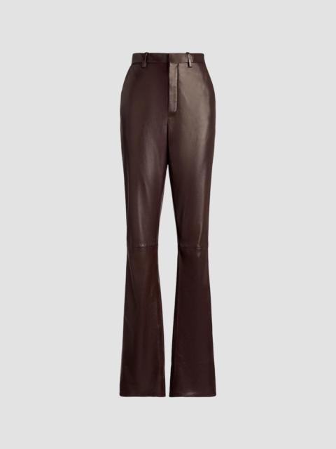 Ralph Lauren Women's Banbury Leather Slim-Fit Pants - Brown
