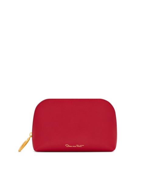 Oscar de la Renta small zip-up makeup bag
