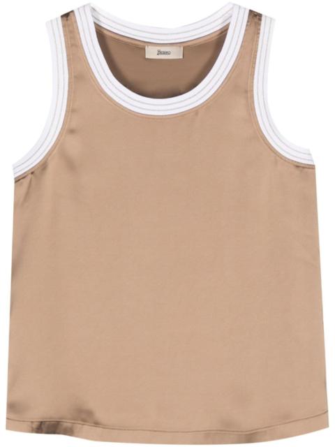 Herno sleeveless satin-finish top