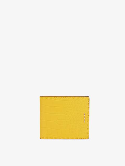 FENDI Yellow alligator bi-fold wallet