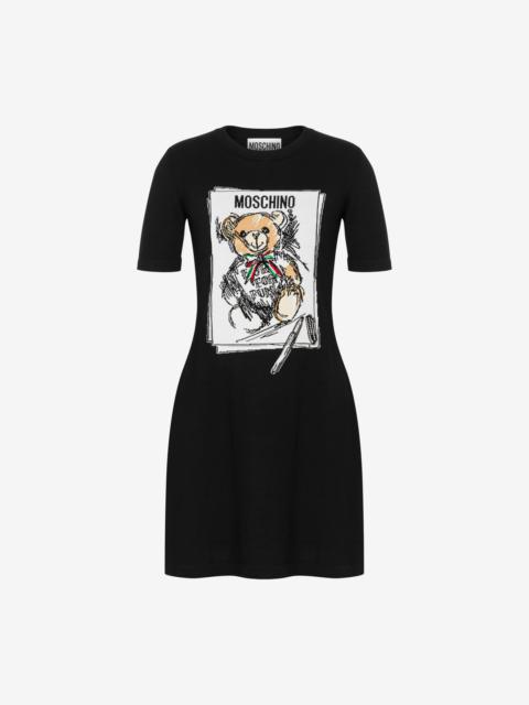 Moschino COTTON DRESS WITH MOSCHINO TEDDY BEAR