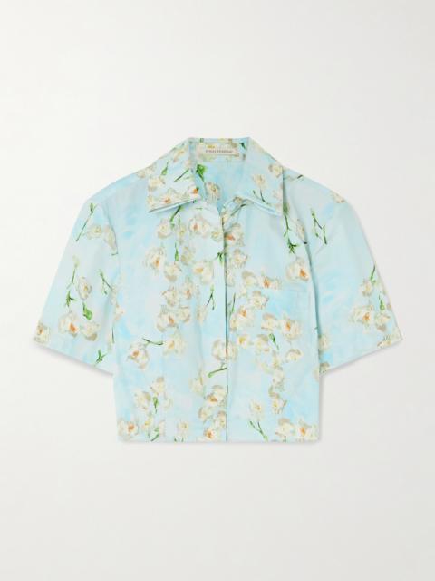 EMILIA WICKSTEAD Natalie Cropped Floral-print Cotton-poplin Shirt