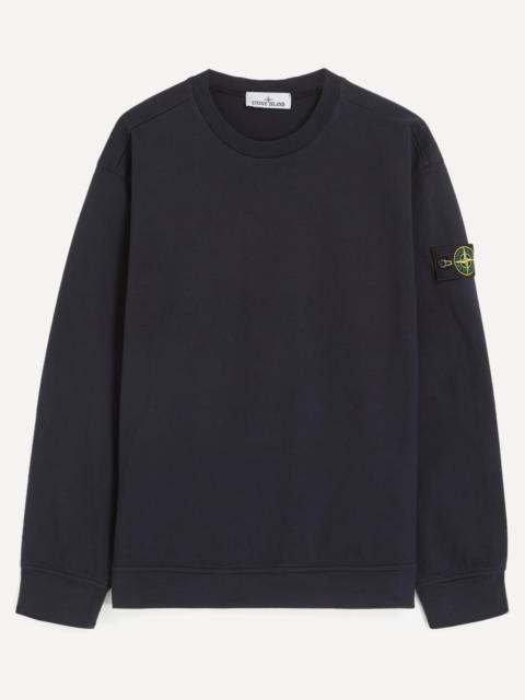 Stone Island Navy Blue Heavy Cotton Jersey Sweatshirt