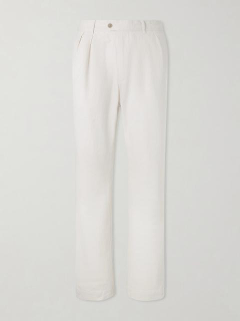 Hartford Trunk Straight-Leg Pleated Cotton Woven Trousers